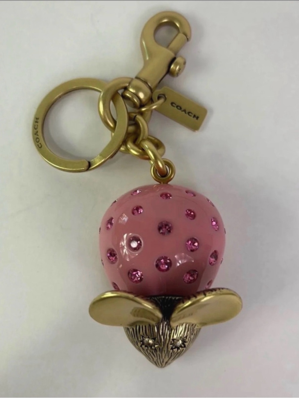 Coach Pink Crystal Mouse Charm